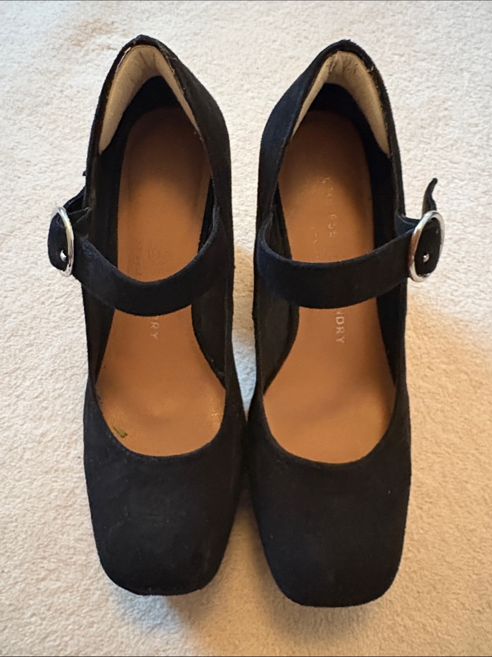 Chinese Laundry Pollyanne Black Suede Wedge Mary Jane Pumps Size 5.5